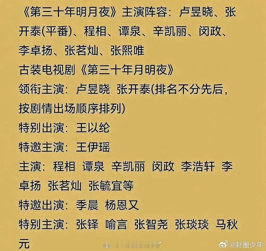 卢昱晓新剧平番卢昱晓新剧和男主平番  卢昱晓新剧和男主张开泰平番，这个阵容可以的