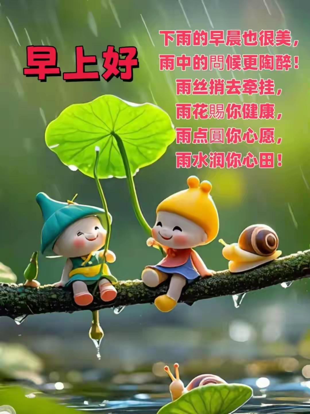 下联：
细雨绵绵滋客心

春日生活打卡季