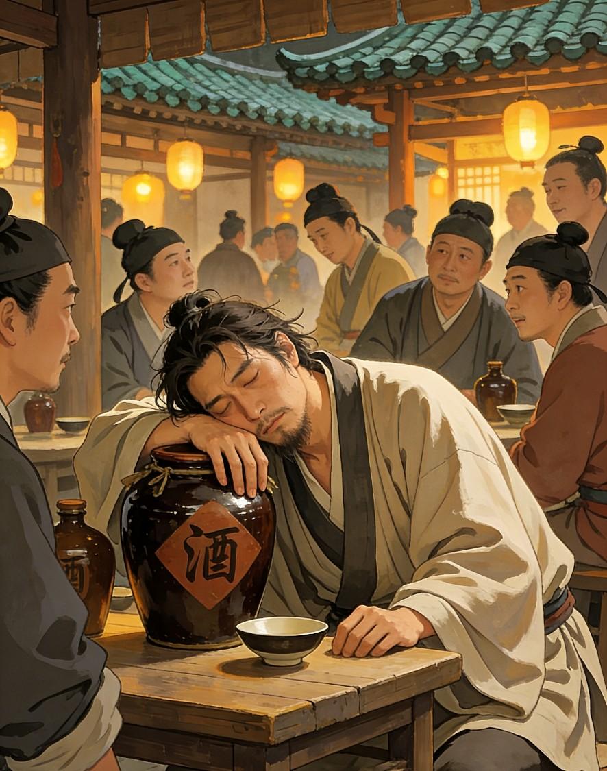 魏晋时期，洛阳城的酒肆里，总坐着一个疯疯癫癫的人——阮籍。
他常常喝得酩酊大醉，