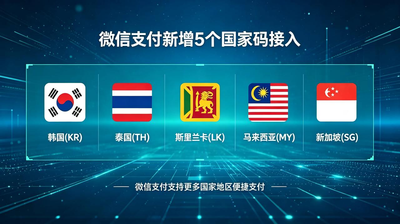 人民币国际化又走出重要性的一步，新增5个国家码接入微信支付，包括韩国、泰国、斯里