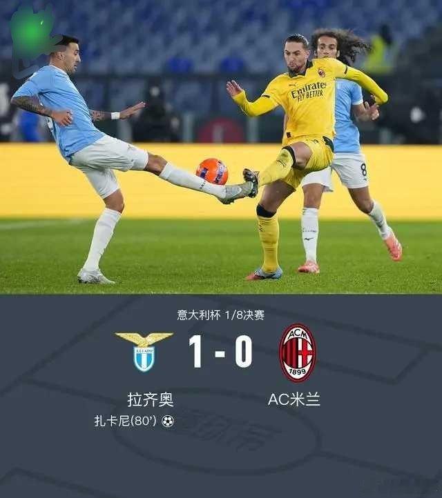 米兰0-1拉齐奥无缘意杯八强，扎卡尼制胜，莱奥失良机北京时间12月5日，意大利杯