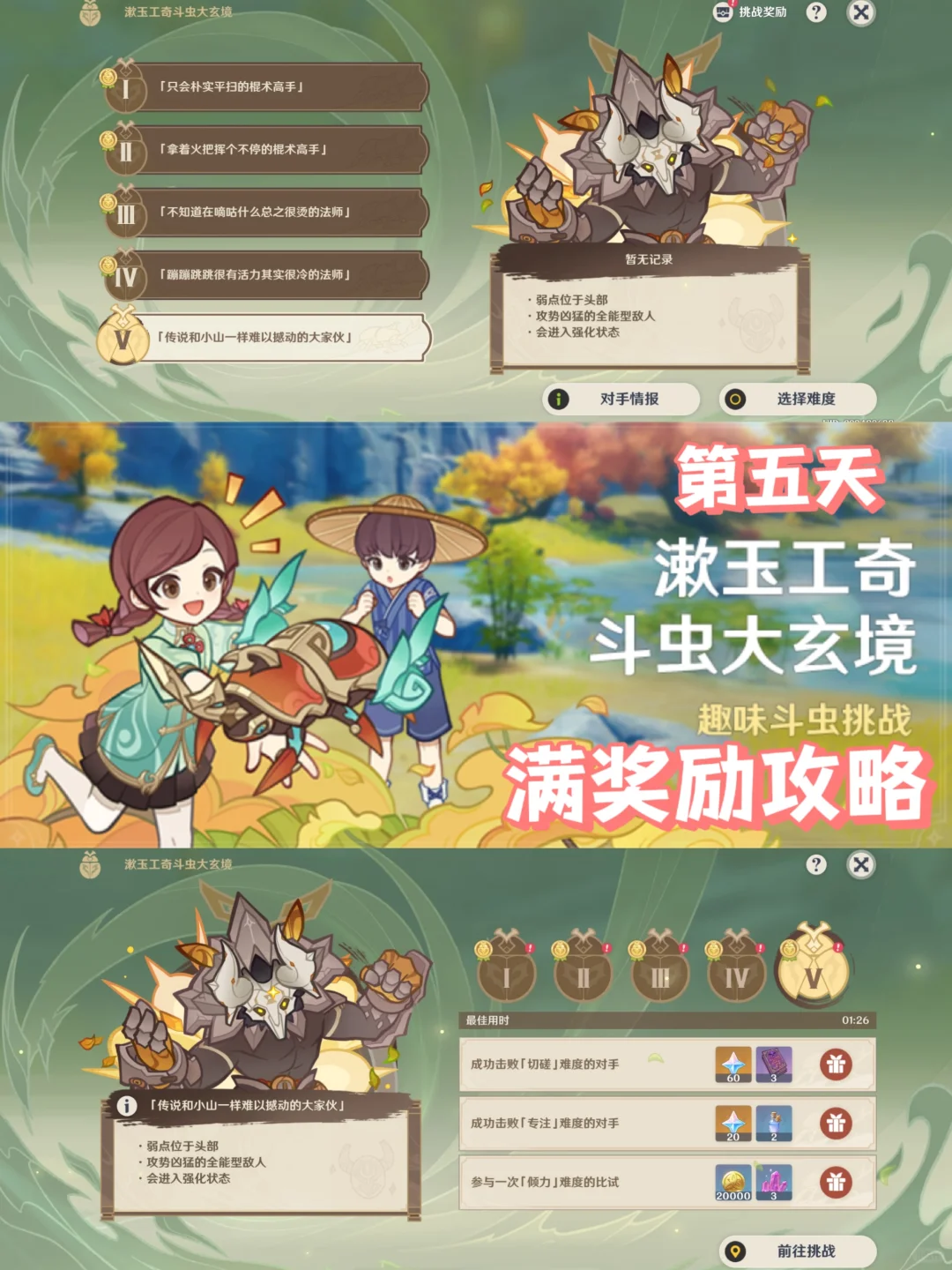 原神|漱玉工奇斗虫大玄境 第五天满奖励攻略