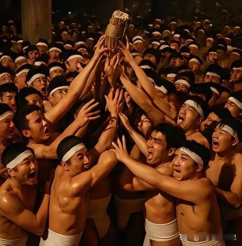 五百年前，住持向信众分发纸符祈福，那是温和而庄重的仪式；五百年后，万人仅着兜裆布