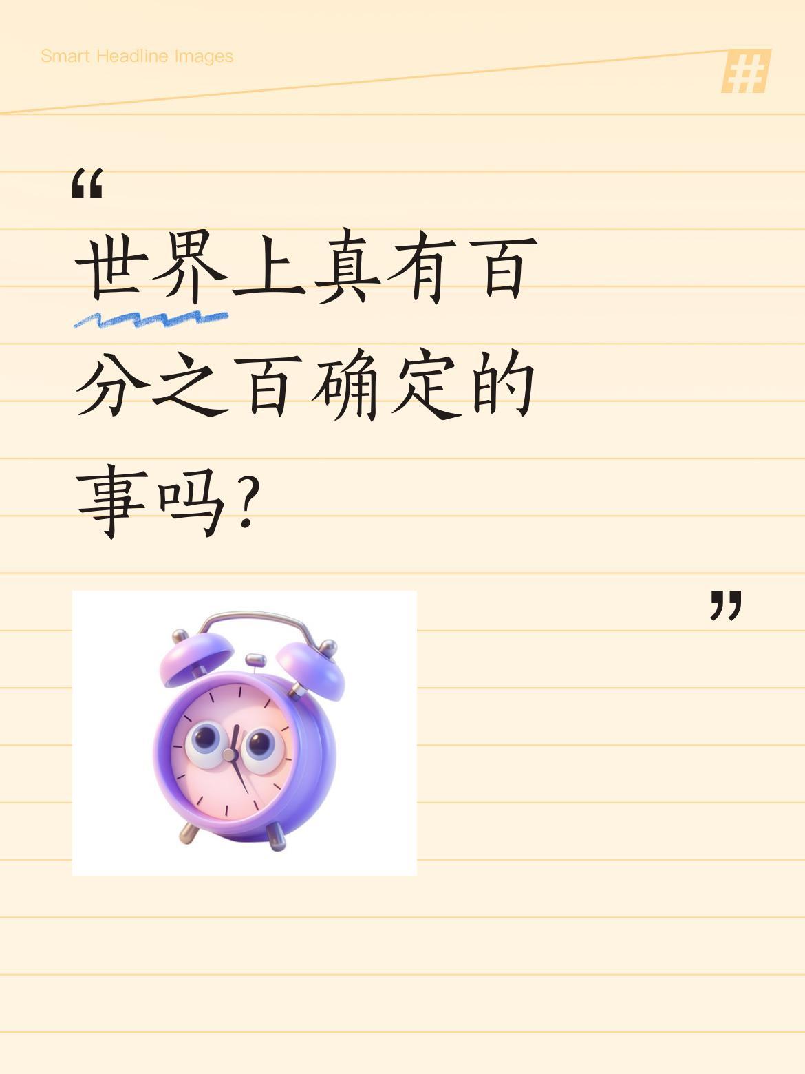 世界上真有百分之百确定的事吗？
有人说"我百分之百是女的"，但身体里也有雄性激素