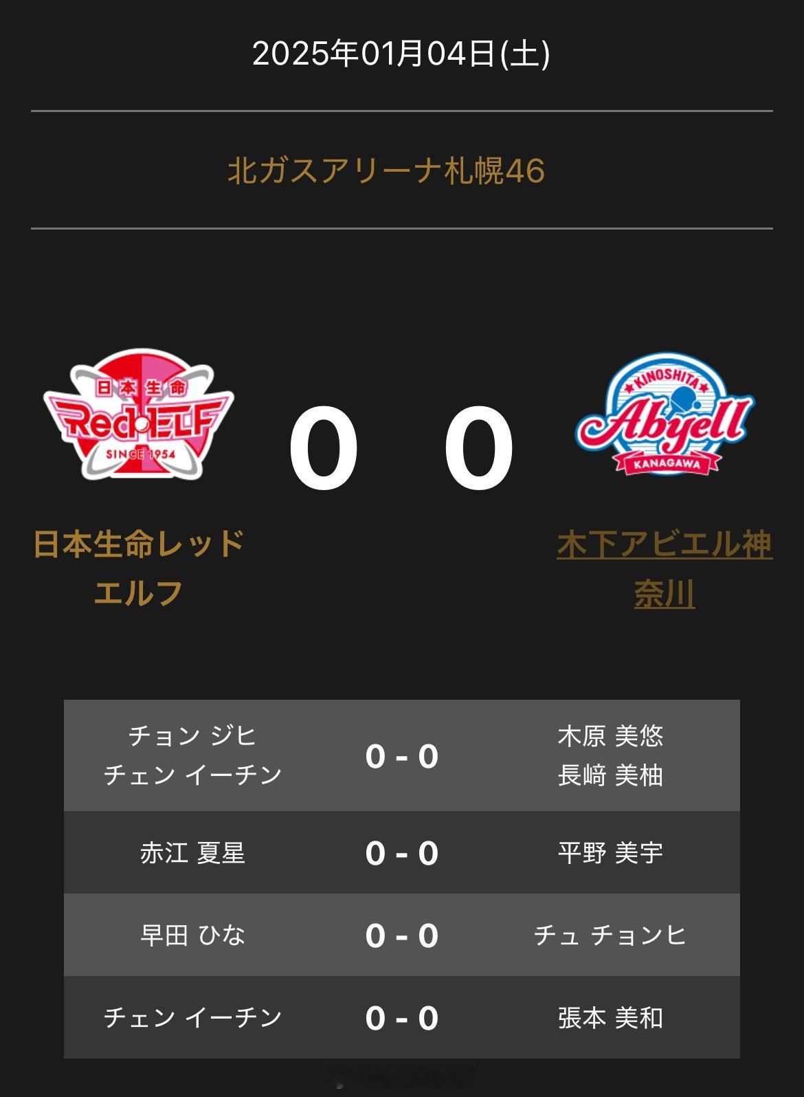 日本T联赛  女团迎来一场焦点战，日本生命vs木下神奈川，双方出场阵容——第一盘