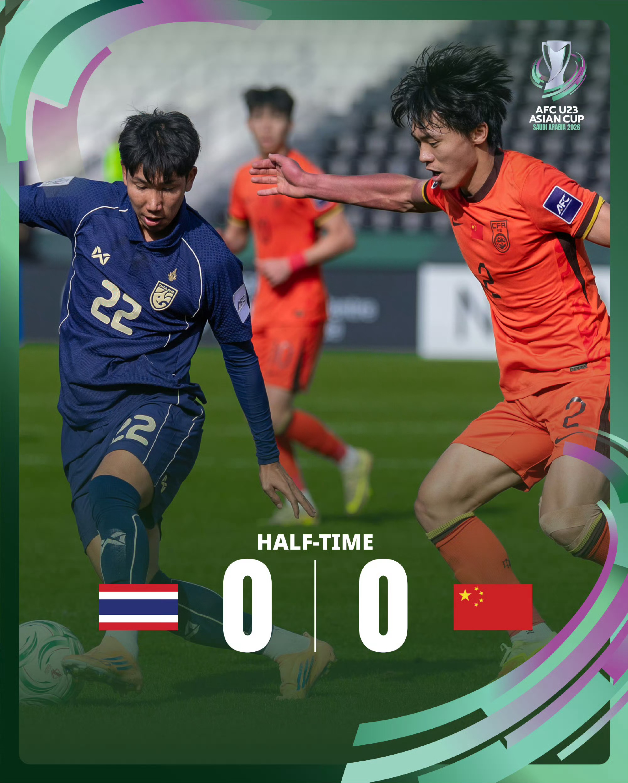 u23亚洲杯，U23国足0-0泰国U23，国足3轮不败积5分小组第二出线！历史上