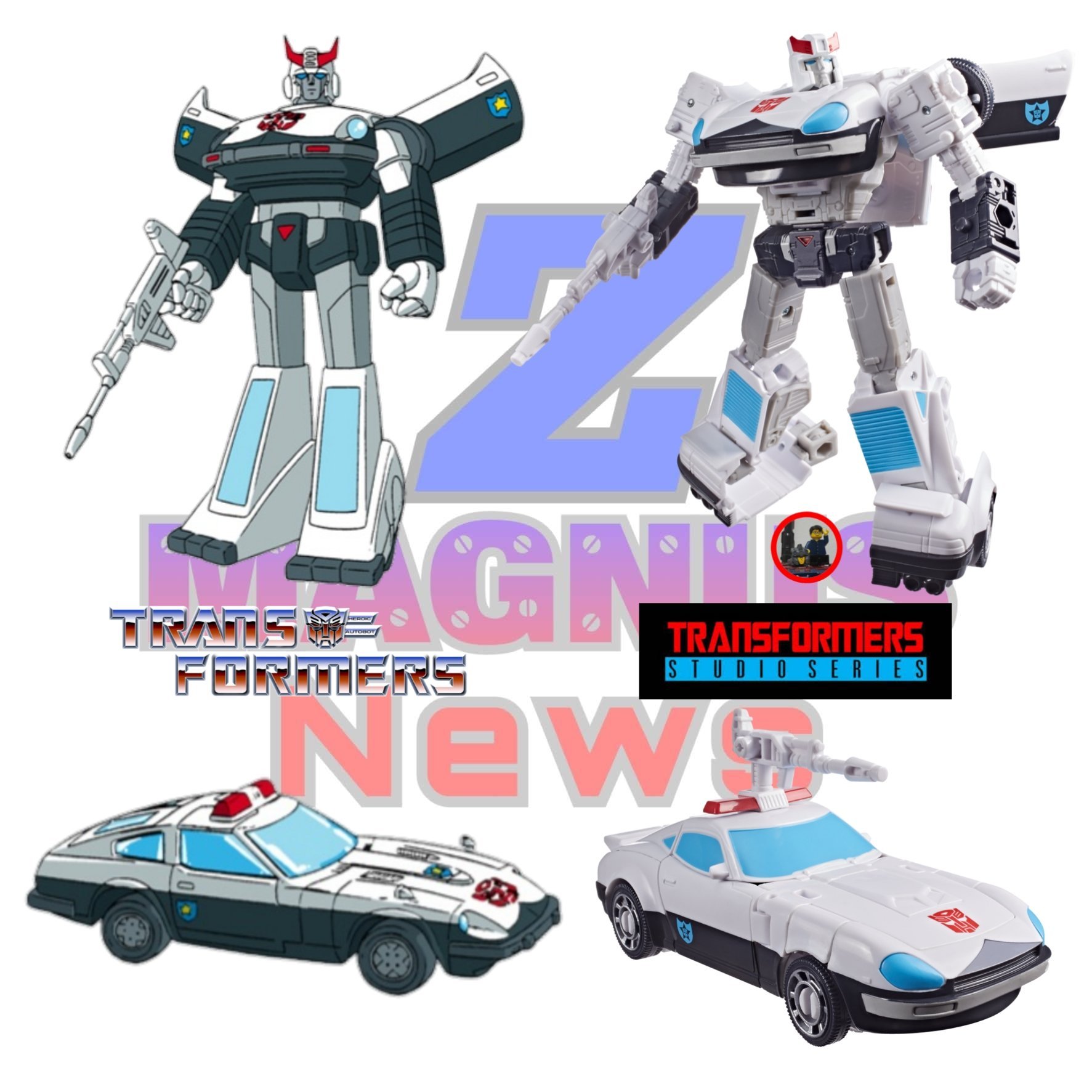 变形金刚 MTMTE收藏 86大电影 新品对比图：1. SS86 D级 警车，头