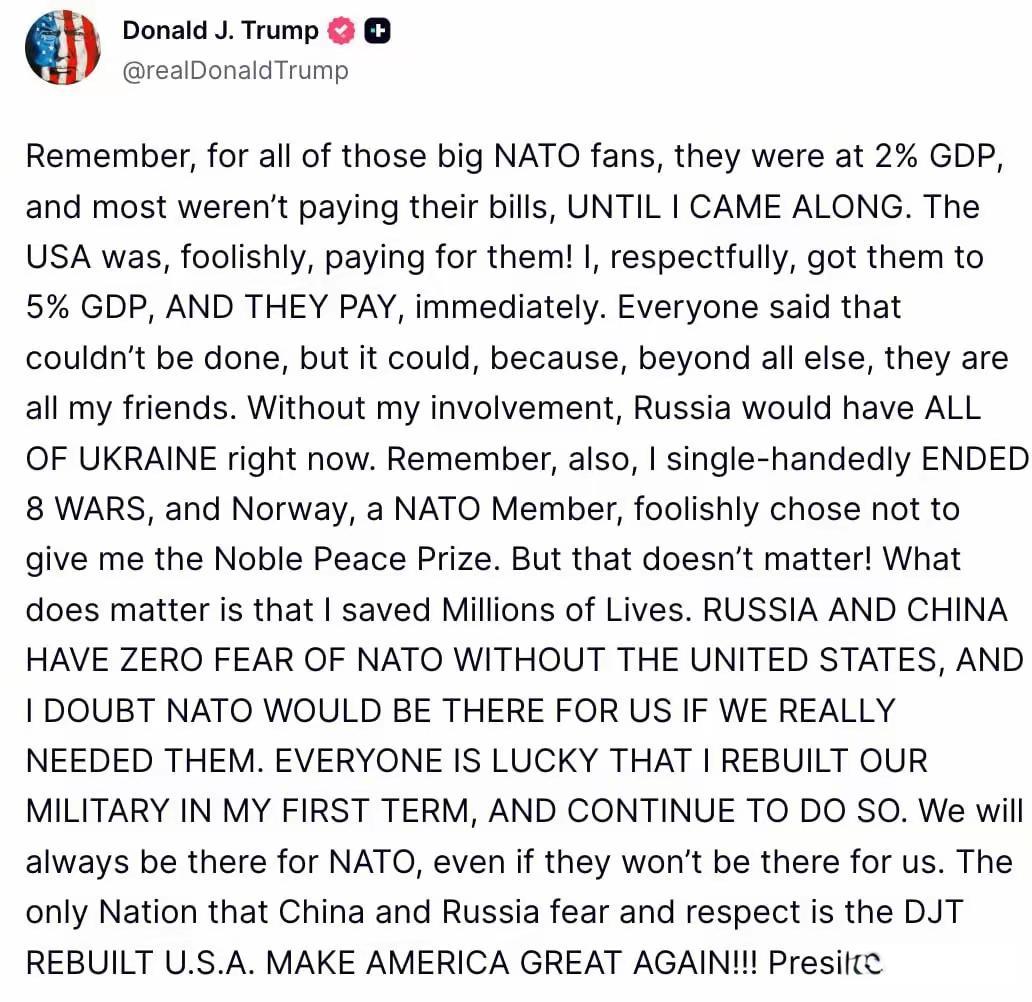 特朗普社媒贴文堪称“语不惊人死不休”。他认为在他的重建下美国成为中俄唯一惧怕和尊