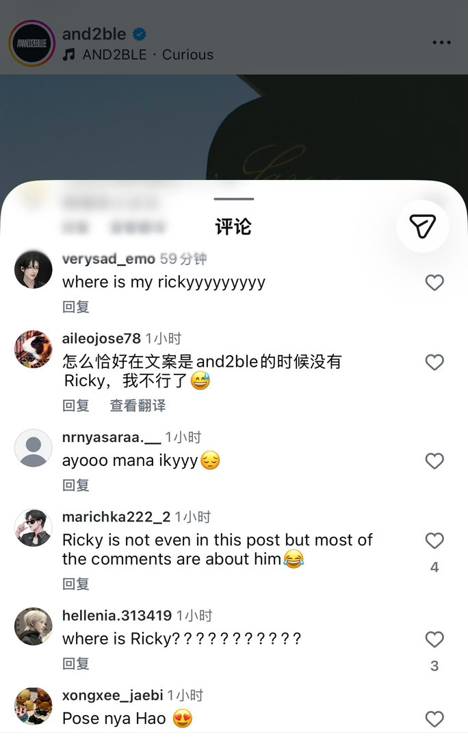 ins官号刚刚发了三个帖子很多照片，有一个帖子只有其他四个人。锐毛又去那个帖子骂