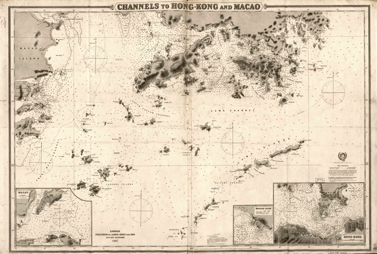 1885年香港和澳门地图