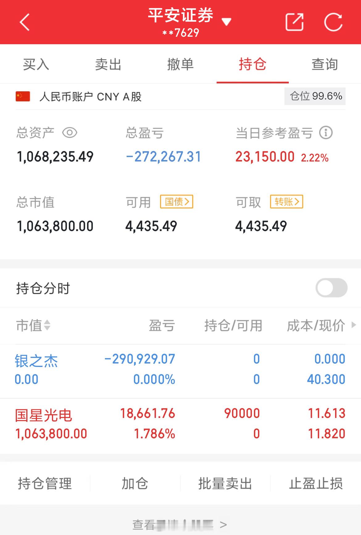 银之杰割肉出来换国星光电，收到回复168 