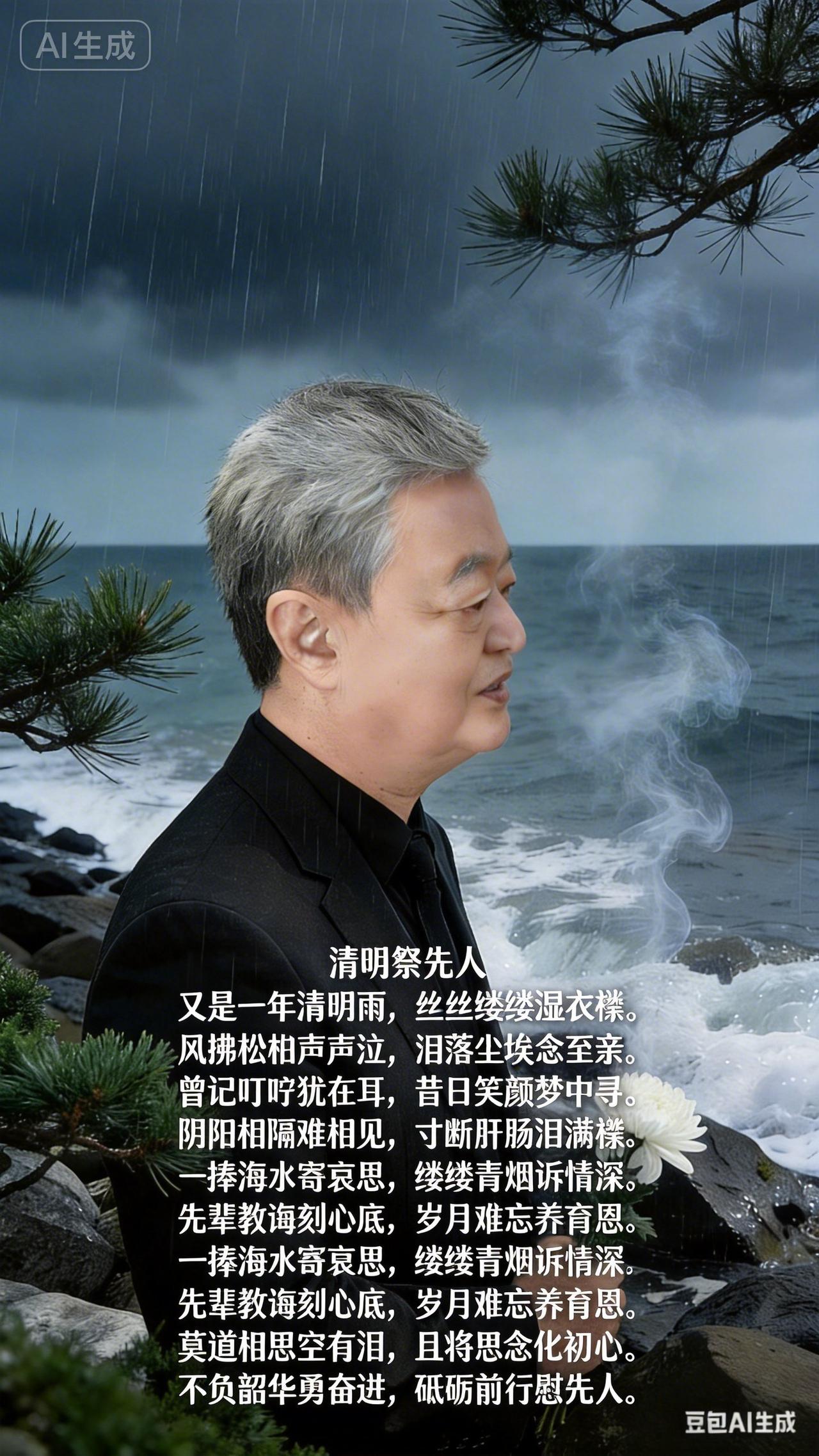 祭祀故人的新形式，一首诗，一支花。