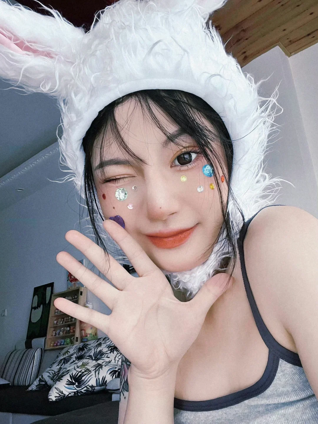兔系妆容太好看了吧！小白兔感觉！想rua！💞