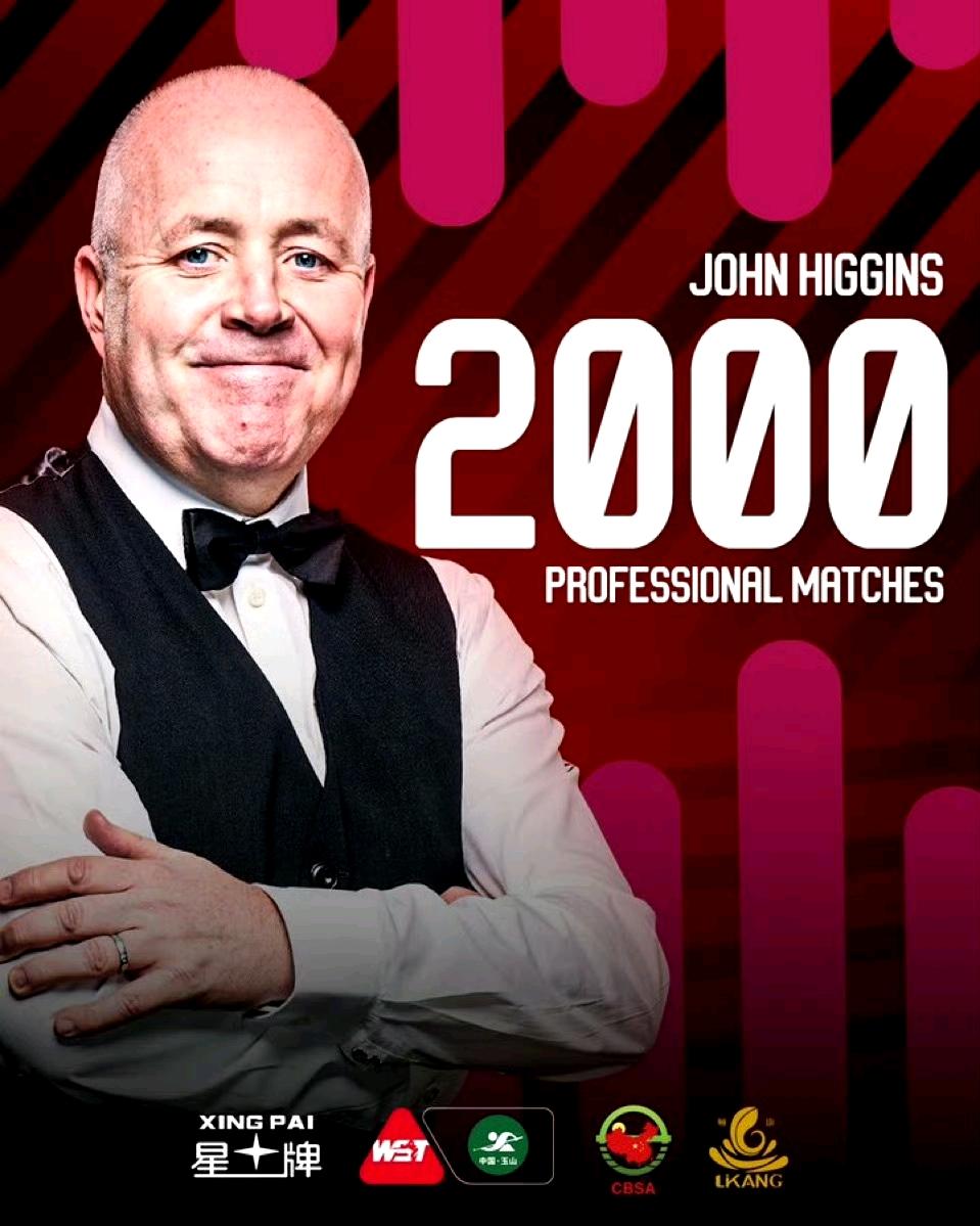 希金斯不仅是“巫师”，他还是斯诺克第一劳模。今天下午与斯坦穆迪对决将是他职业生涯