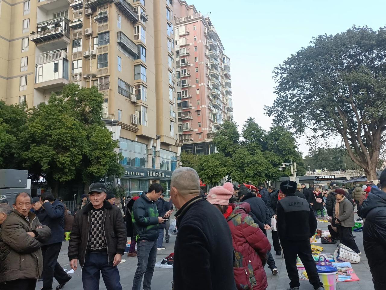 泗王庙前的老年人可真不少！泗王庙由来已久，是人们用以祈求风调雨顺、保佑涪江平安的