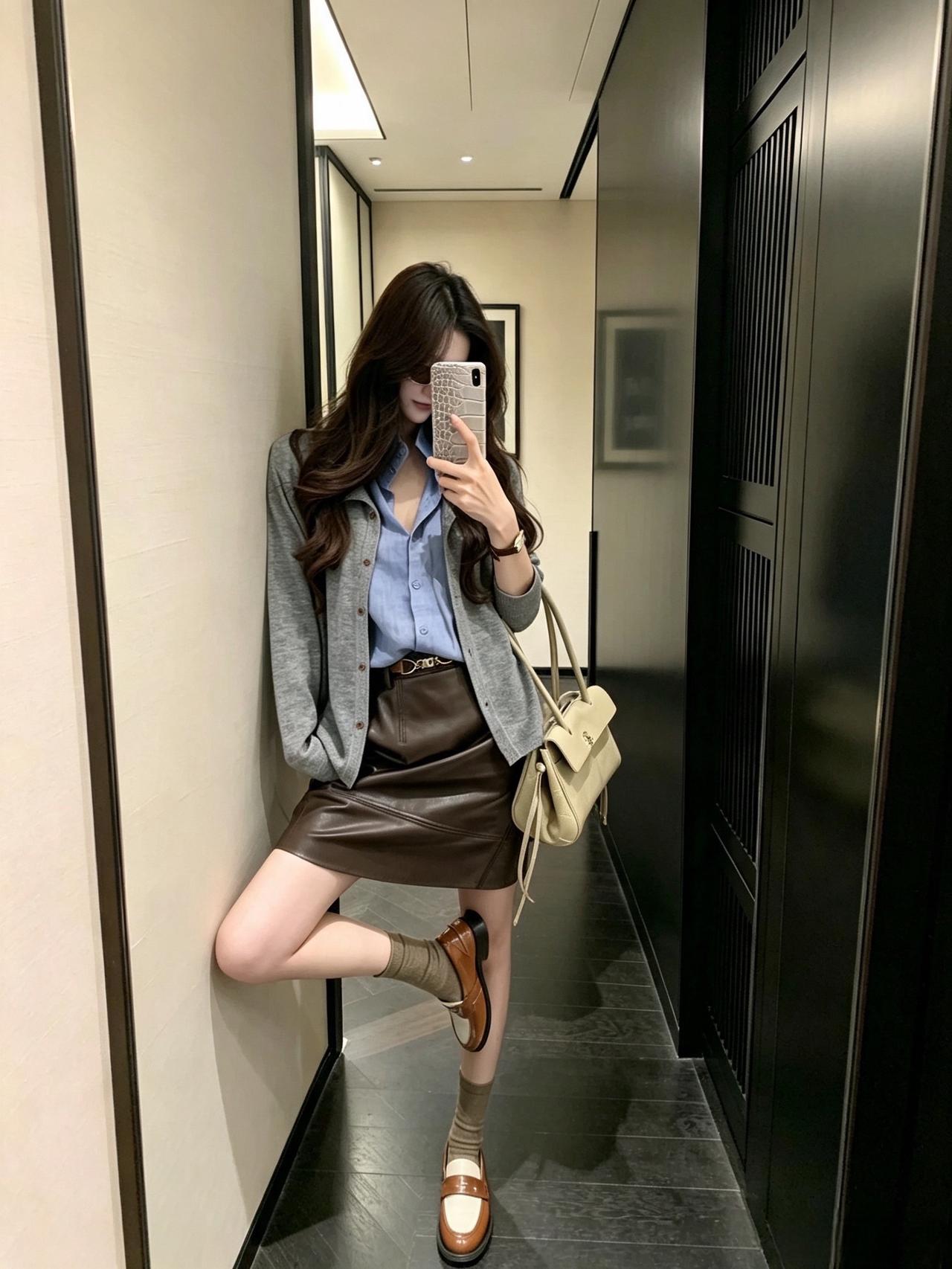 ootd穿搭高智感穿搭 浅蓝色衬衫 高智淡人穿搭 通勤穿搭参考 轻松感高智女穿搭