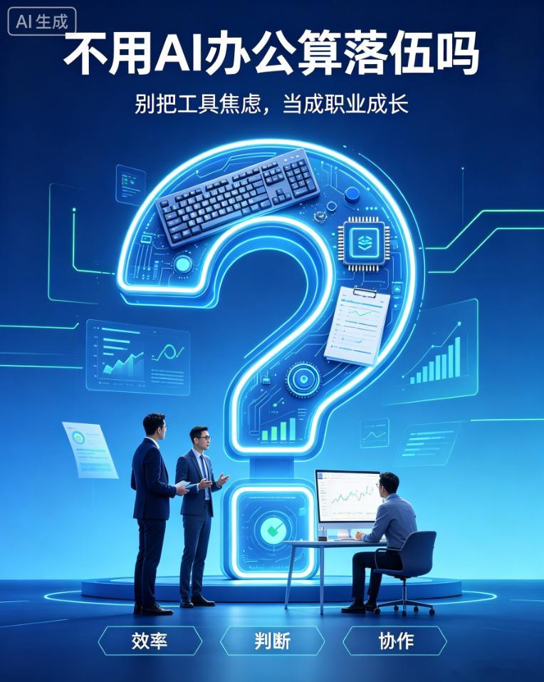 我觉得“不用AI办公算不算落伍”这个问题，其实和以前“要不要学电脑办公”很像。刚