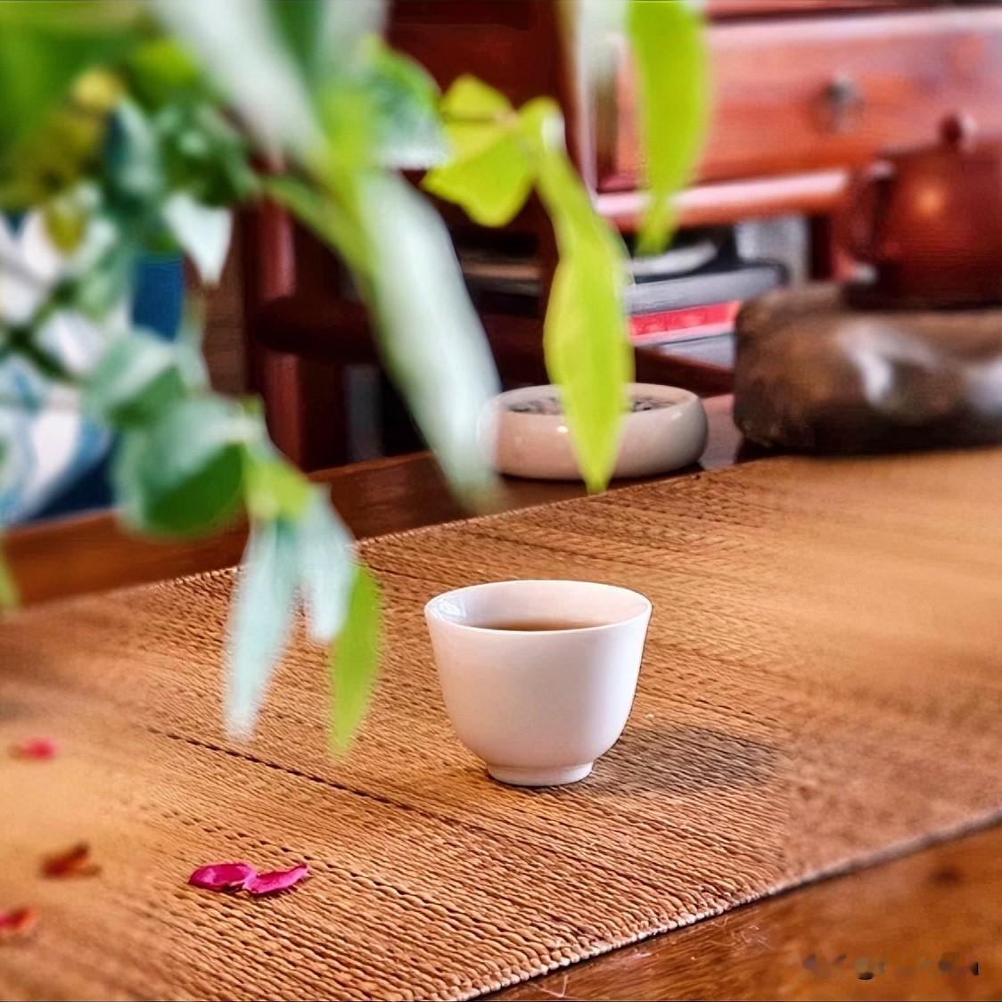 《静待绝句》
沸水倾杯叶自旋，慢熬一盏味方绵。
人生何必求速成，静待花开即洞天。
