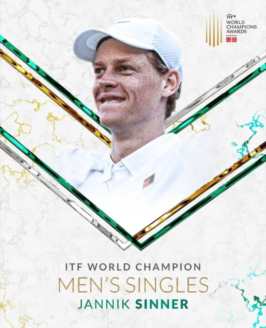 萨巴伦卡辛纳获ITF世界冠军奖 ITF国际网球联合会2025各单项冠军🏆出炉?