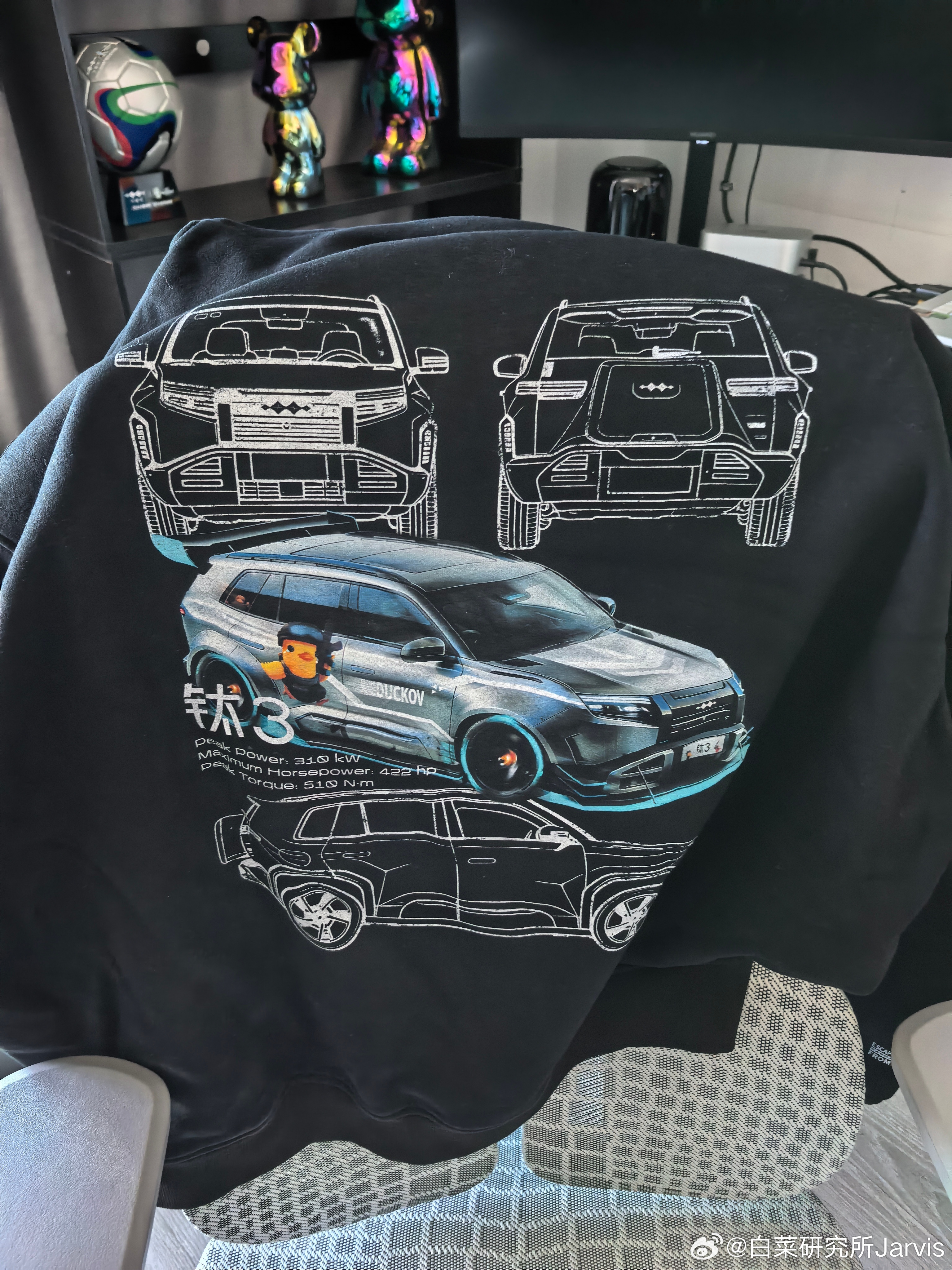 淘到了个有意思的礼盒，钛3 X 鸭科夫联名，有贴纸、有一件gastation的印