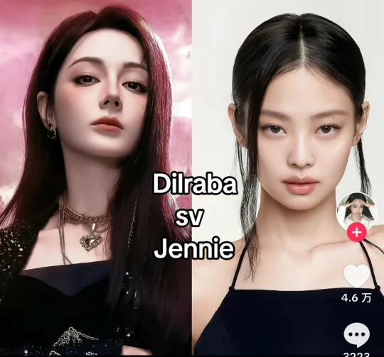 迪丽热巴和Jennie在外网的热帖