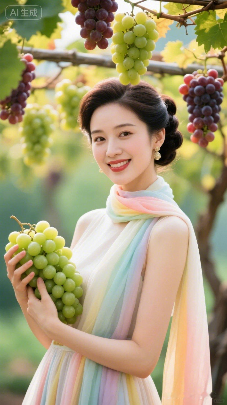 甜美少女与葡萄的浪漫邂逅🍇💖