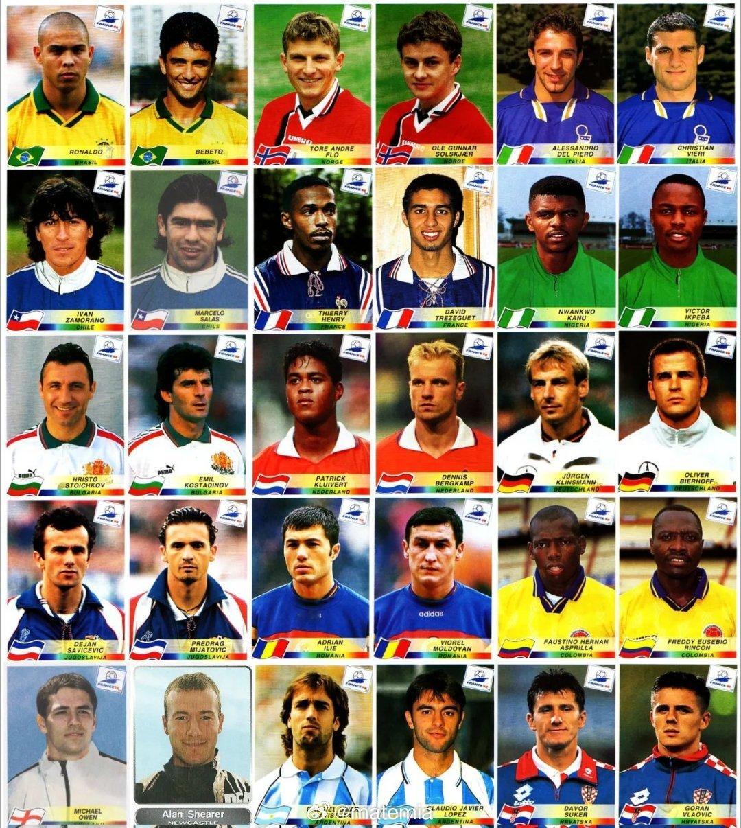1998年法国世界杯上的前锋们⚽️阿根廷巴蒂斯图塔、克劳迪奥•洛佩斯 ​​​