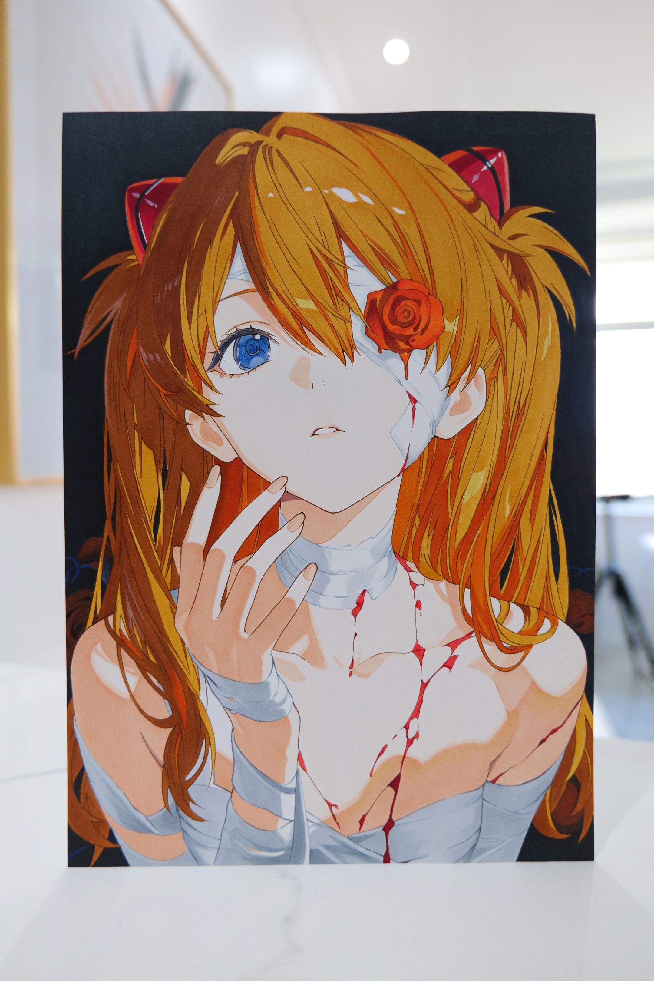 明日香手绘过程图 。