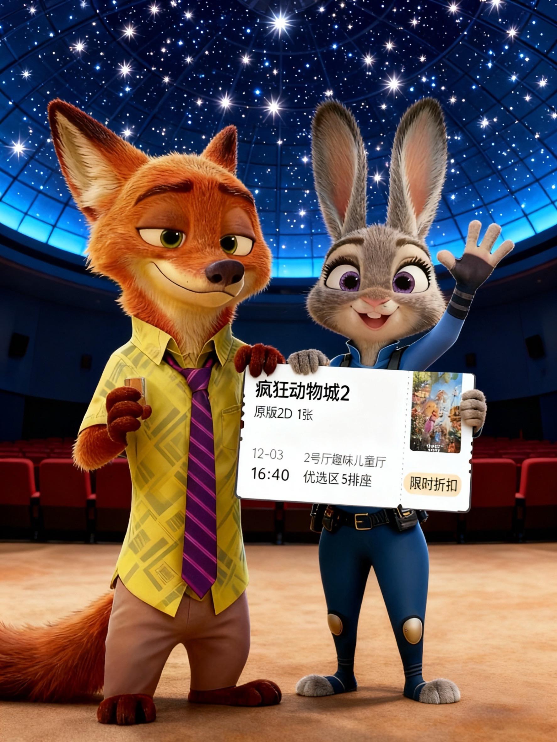 《疯狂动物城2》电影票手慢无！尼克朱迪拿着“冒险邀请函”等你，每一帧都...