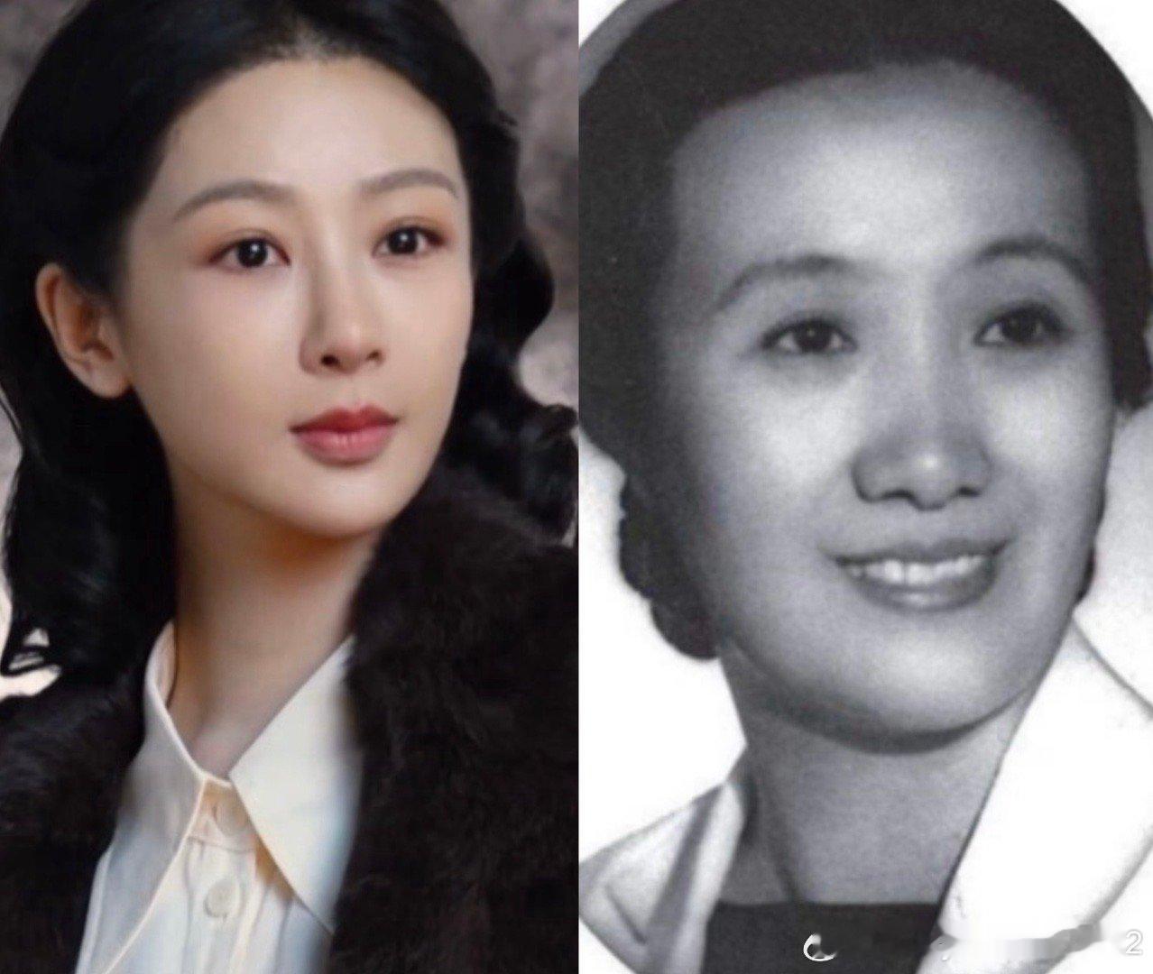 晃眼一看还以为是董竹君本人！简直太像了吧！简直就是给杨紫定做的董竹君啊！ 