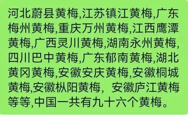 怎么顾名思义的？全国有很多叫黄梅的地方都可以顾名思义吗？