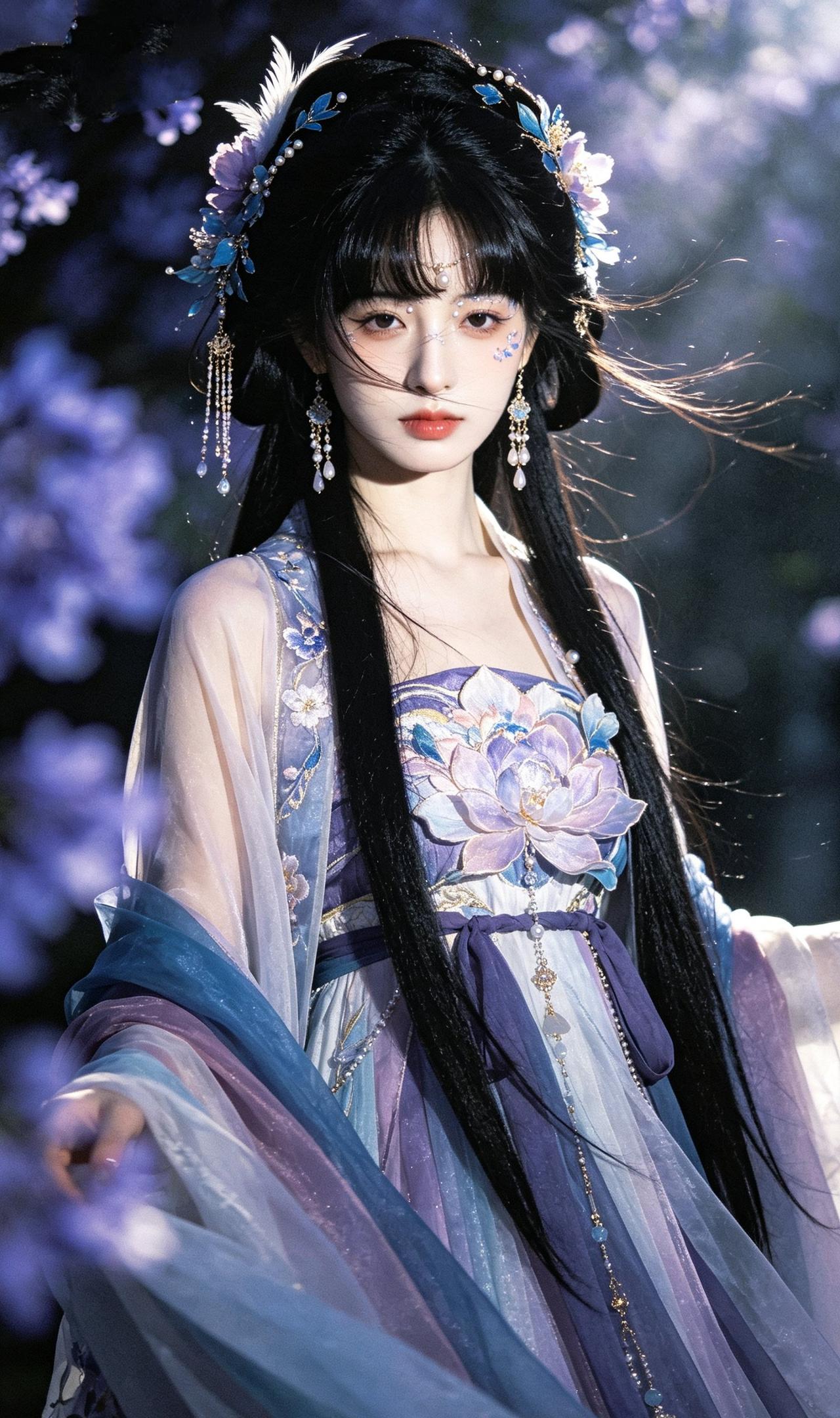 仙气飘飘的古风美人，花丛中宛如仙子降临。关注下一期更新。古典国风美人 清雅仙气美