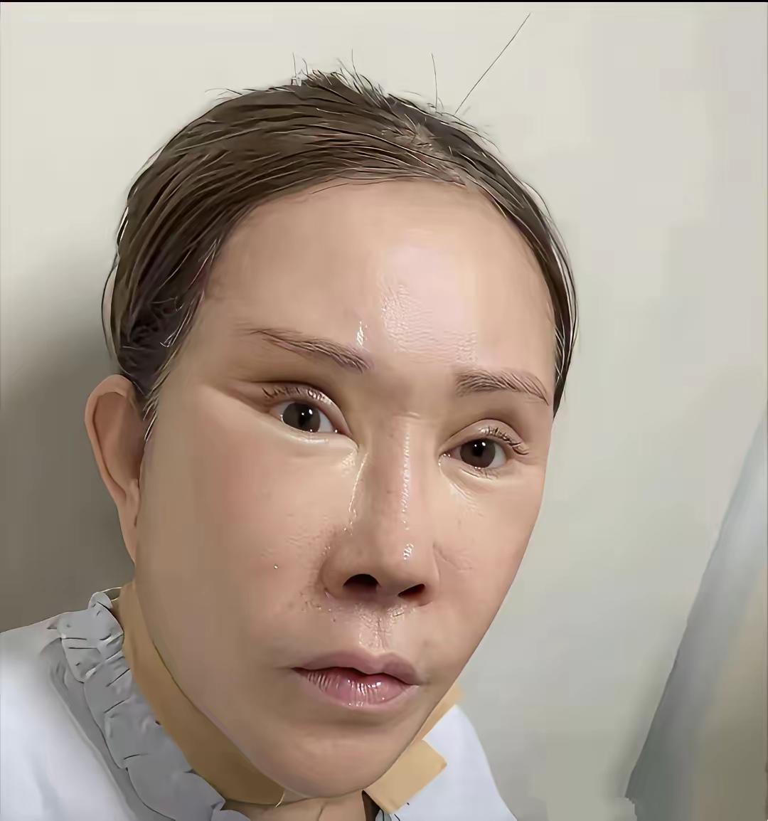 50来岁的女人，现在开始实行了整脸运动，就是给自己的脸做美容，不喜欢垂下的眼袋，