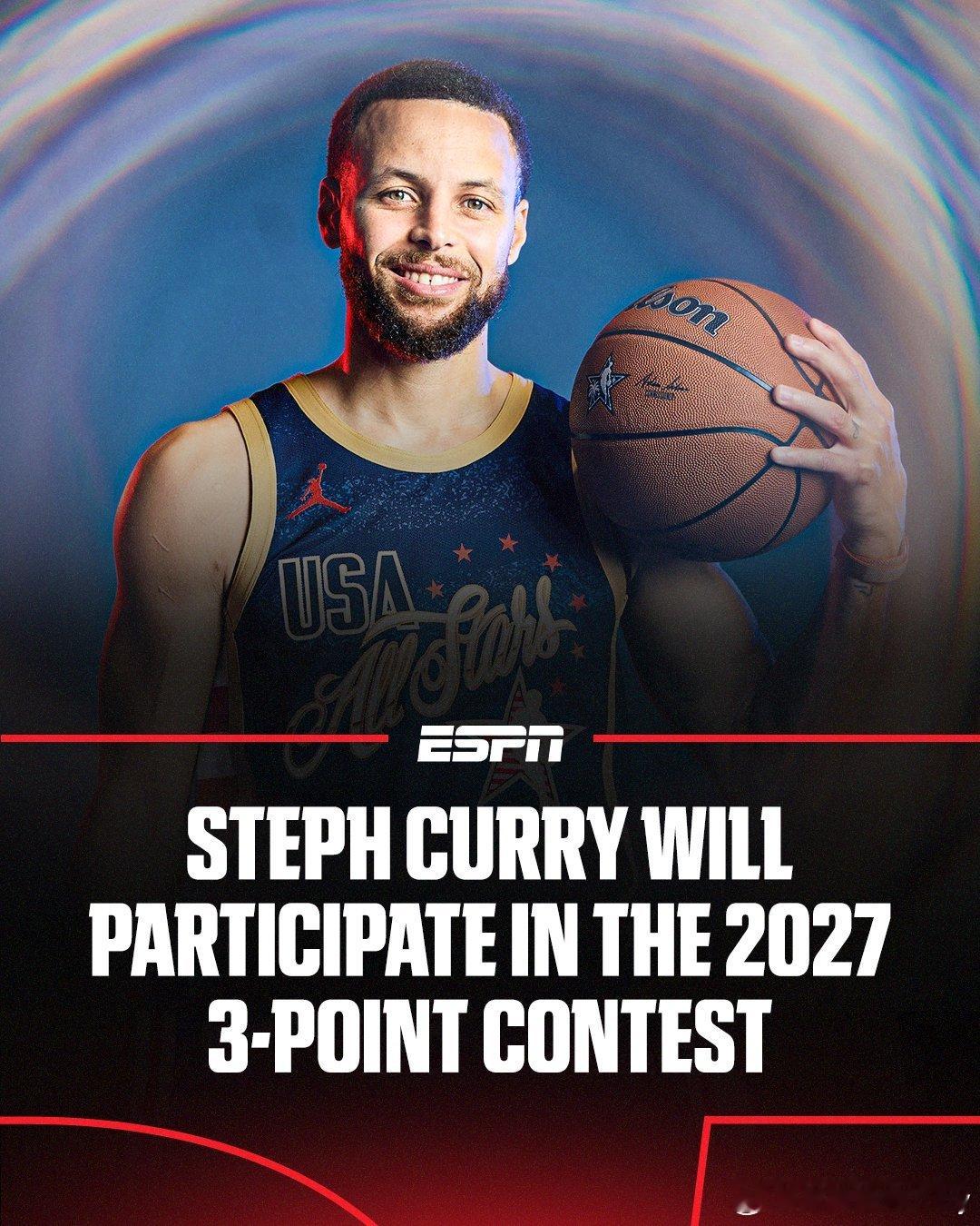 斯蒂芬库里宣布，他将于2026-2027赛季重返三分球大赛！！！！🔥同时，他表