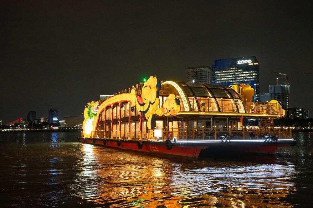 广州塔码头焕新回归！国内首艘南越主题沉浸式游船“吉祥舫”正式启航