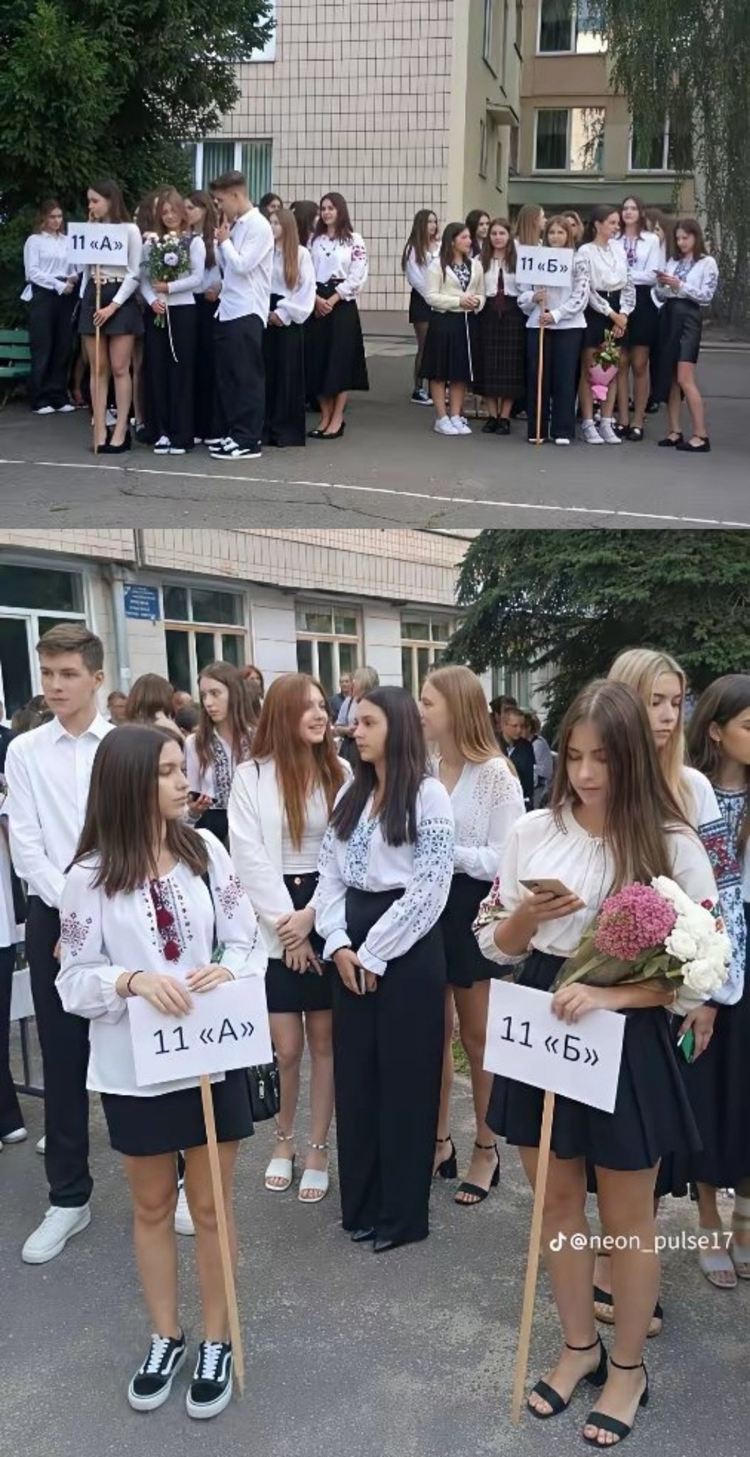 乌克兰新学期开学，基辅有的中学里一个班只有一两个男生😲今年连高中男生都很少了，
