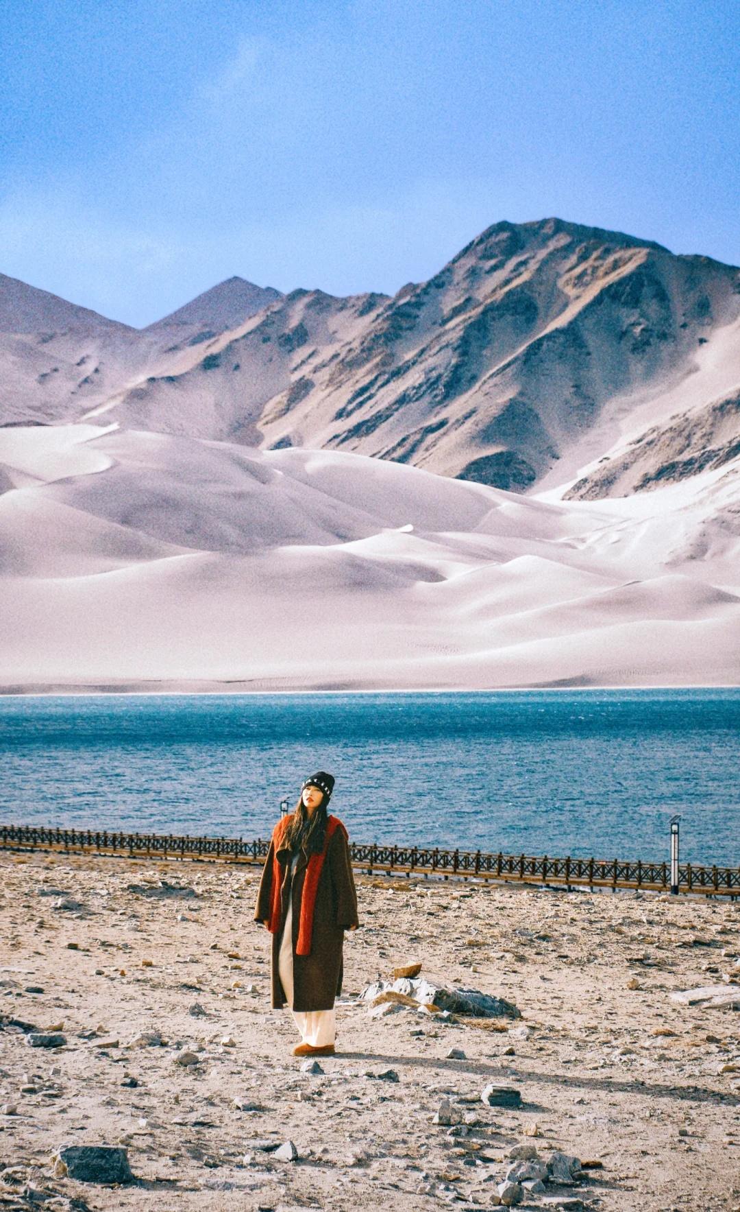 小红书跟风成功…在南疆拍到18张人生照❗️
最近看到跑男去了白沙湖，想起了在南疆