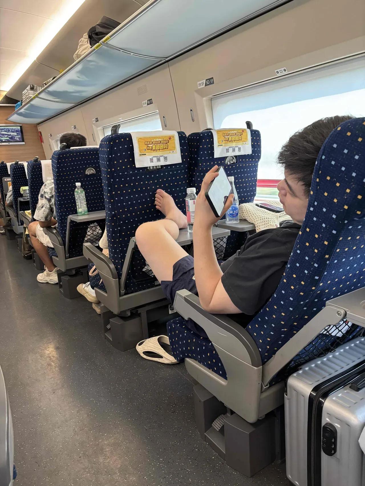 今天才知道高铁上的小桌子是放腿的……[捂脸]