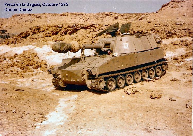 1975年10月，部署在撒哈拉地区的西班牙武装部队M109型155毫米自行榴弹炮