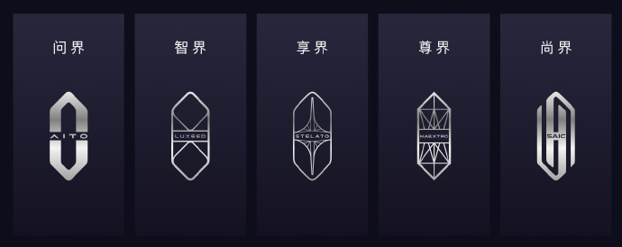 鸿蒙智行的 5 个品牌 Logo 标识，大家更中意哪一个的设计？ ​​​