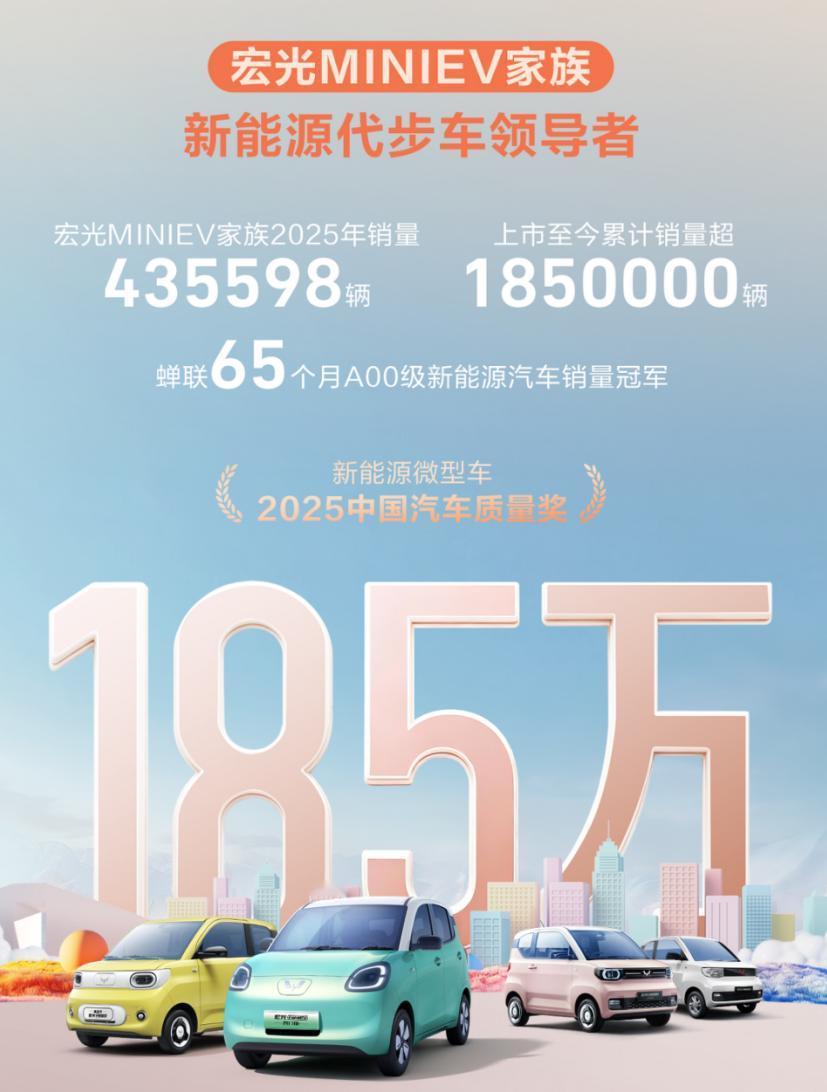 全年热销435598台，宏光MINIEV全新购车政策来袭！
 
时间来到2026