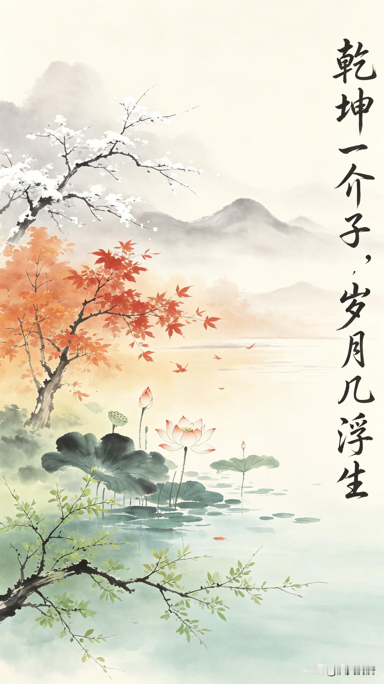《乾坤一芥子，岁月几浮生》

少年不识愁，识愁已非少年游。
白发簪花君莫笑，心若