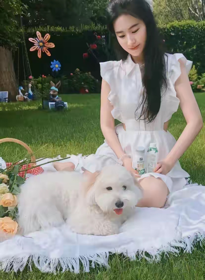 刘亦菲白裙照刷屏，远看像18岁，怼近看眼神却骗不了人 