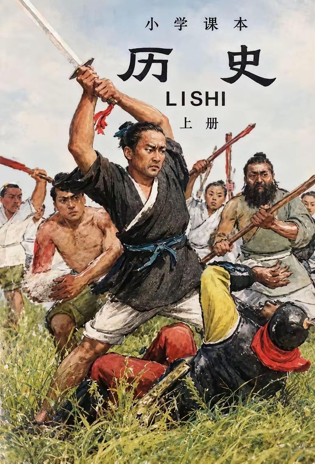 还记得小学历史课本这幅插图吗？
陈胜吴广，大泽乡揭竿而起。
 
“王侯将相，宁有