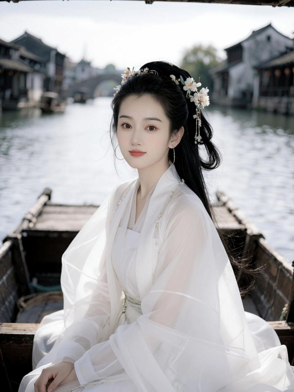 AI水乡汉服照 抖音ai创作 抖音玩法合伙人计划