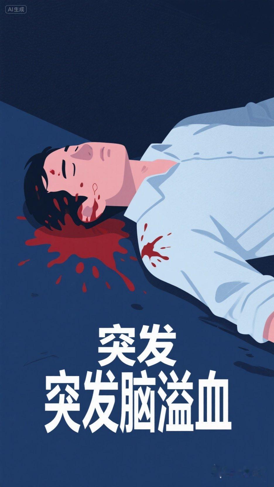 突发脑溢血，

出血量过大，

人就可能醒不过来了。

人呐，还是要多注意自己的