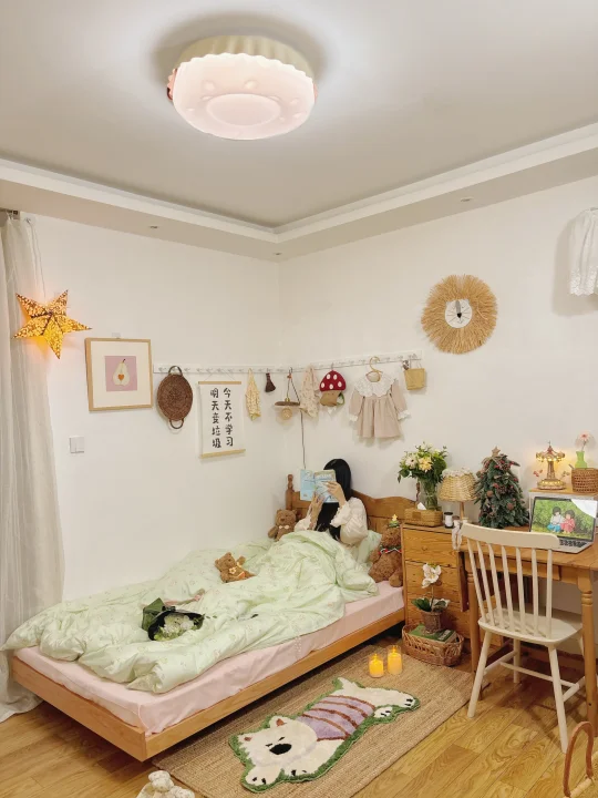 💫15㎡复古儿童房🏰 被追着问的蛋挞灯💡📖⭐️