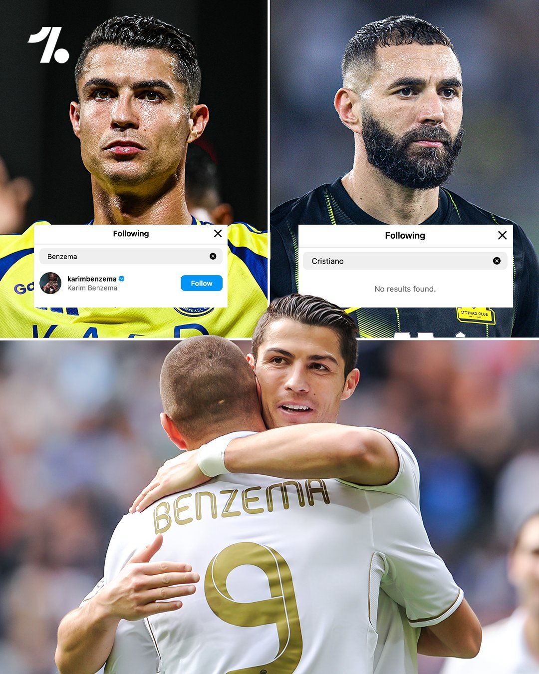 Karim Benzema不再在Instagram上关注Cristiano Ro