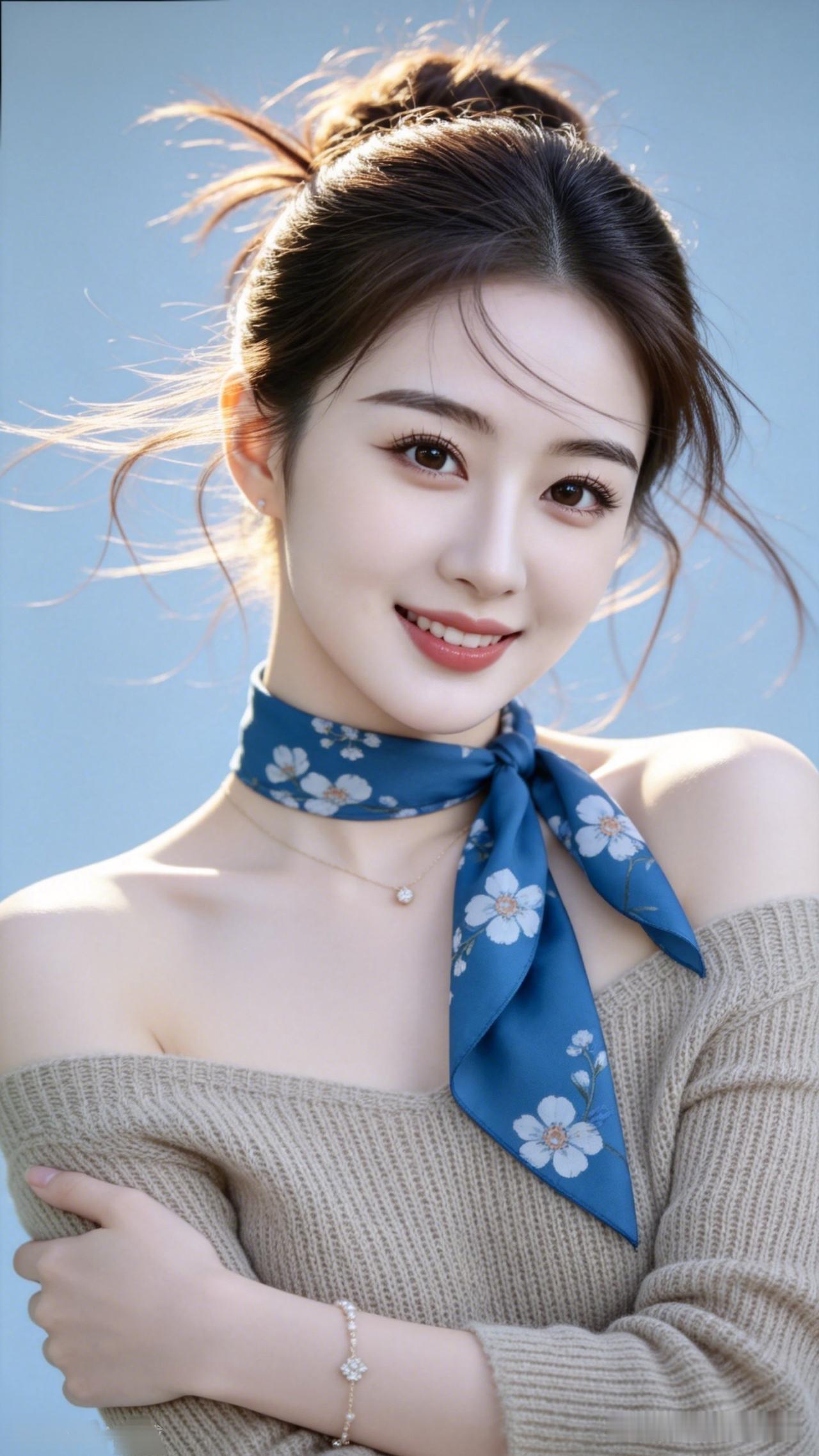 元气少女风，甜美笑容，清新蓝调，轻松自在！