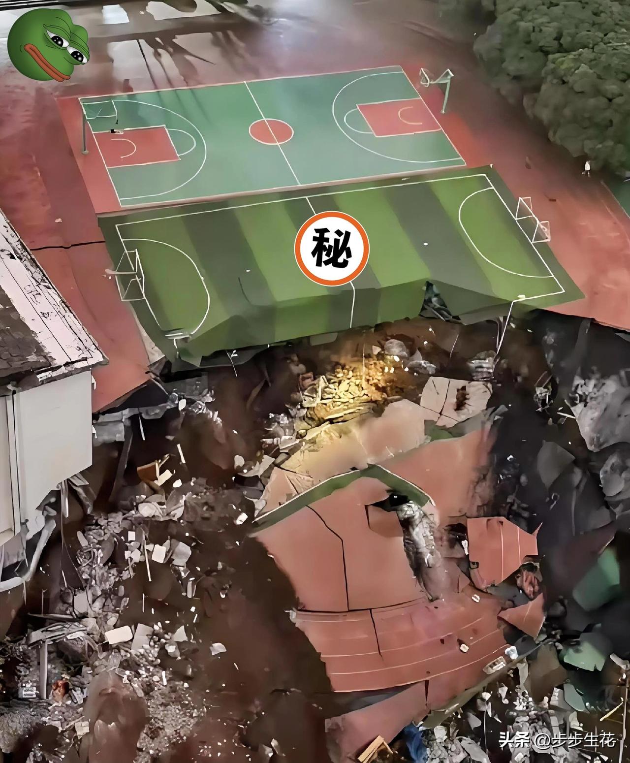 地面现巨坑！
湖南学校操场坍塌 

邵阳资江学校的孩子们真的很幸运啊。

202